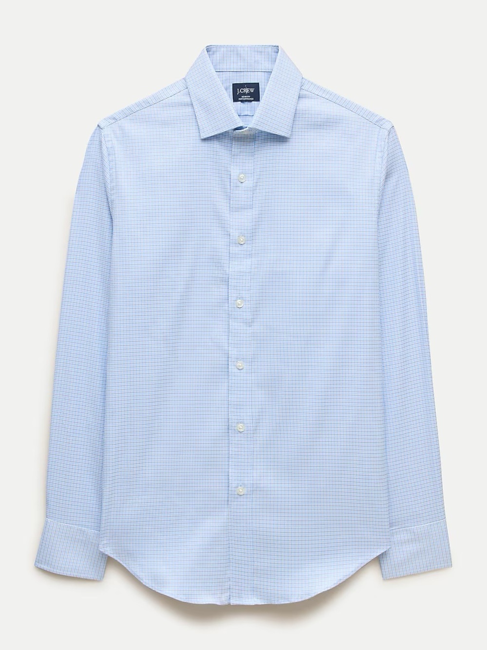 J. Crew Light Blue Micro-Check Bowery Performance Dress Shirt, Men’s M Slim